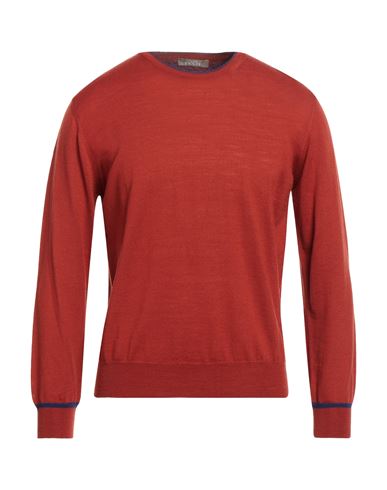 Andrea Fenzi Man Sweater Red Size 46 Merino Wool