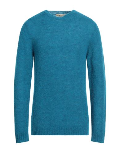 Irish Crone Man Sweater Azure Size Xxl Alpaca Wool, Polyamide, Wool In Blue