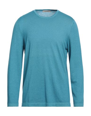 La Fileria Man Sweater Azure Size 42 Cashmere In Green