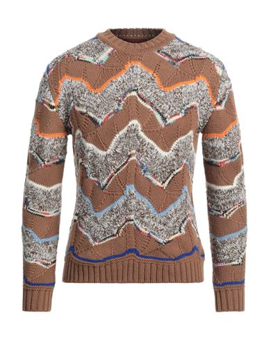 Missoni Man Sweater Camel Size 38 Wool, Polyamide In Beige