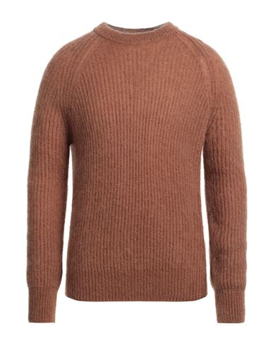 Amaranto Man Sweater Brown Size Xl Mohair Wool, Polyamide, Merino Wool