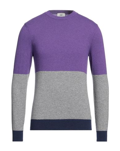 Mqj Man Sweater Purple Size 40 Polyamide, Wool, Viscose, Cashmere