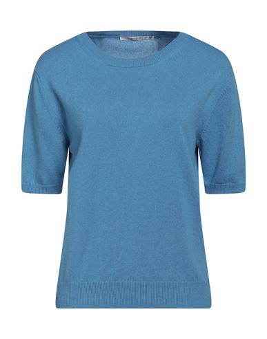 Kangra Woman Sweater Azure Size 14 Wool, Silk, Cashmere In Blue