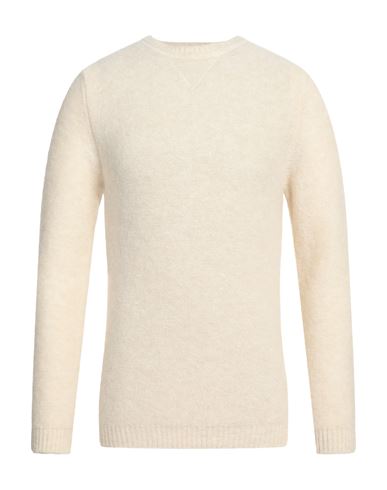 Irish Crone Man Sweater Cream Size Xl Acrylic, Alpaca Wool, Polyamide, Wool In White