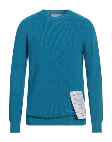 Amaranto Man Sweater Turquoise Size M Wool