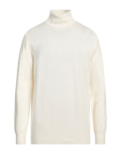 Cashmere Company Man Turtleneck Cream Size 44 Wool, Cashmere In White