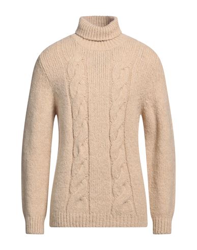 Cashmere Company Man Turtleneck Sand Size 44 Acrylic, Wool, Polyester In Beige