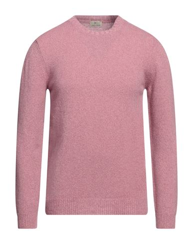 Irish Crone Man Sweater Pastel Pink Size L Virgin Wool