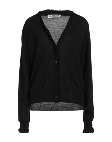 Jil Sander Woman Cardigan Black Size 4 Wool, Polyester