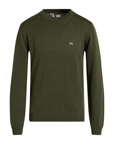 Woolrich Man Sweater Military Green Size M Virgin Wool In Green
