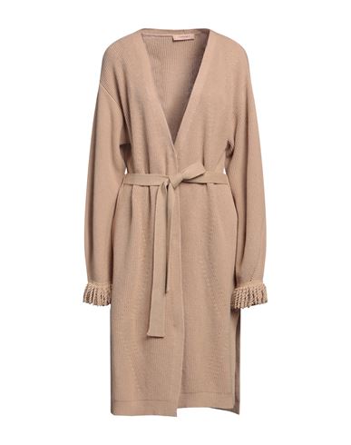 Twinset Woman Cardigan Sand Size M Polyamide, Viscose, Wool, Cashmere In Beige