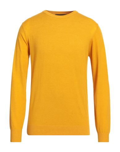 Shop Avignon Man Sweater Ocher Size Xl Polyester, Acrylic, Wool In Yellow