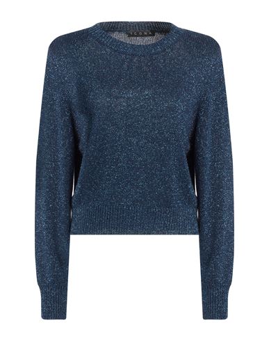 Icona By Kaos Woman Sweater Blue Size S Viscose, Metal