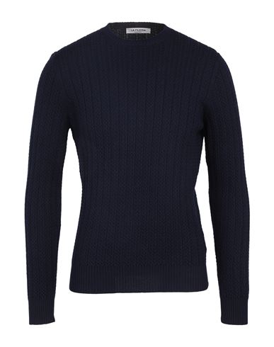 La Fileria Man Sweater Midnight Blue Size 38 Virgin Wool