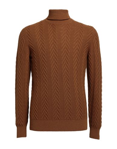 40weft Man Turtleneck Brown Size M Wool, Nylon In Brown