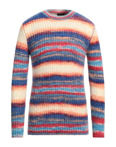 Roberto Collina Man Sweater Azure Size 40 Mohair Wool, Nylon, Wool In Blue