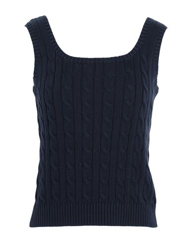 Lauren Ralph Lauren Cable-knit Sleeveless Sweater Woman Sweater Midnight Blue Size L Cotton