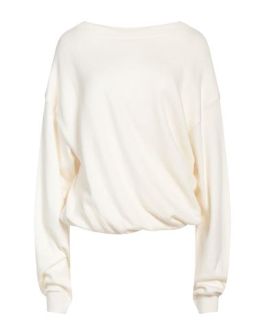 Floor Woman Sweater Ivory Size L Merino Wool, Viscose, Polyamide, Cashmere, Elastane In White