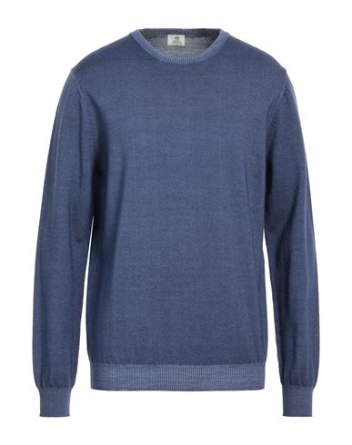 Shop Luigi Borrelli Napoli Man Sweater Slate Blue Size 46 Merino Wool