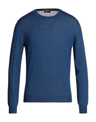 Drumohr Man Sweater Blue Size 40 Cotton