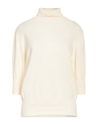 Bellwood Woman Turtleneck Ivory Size L Merino Wool, Cashmere In White