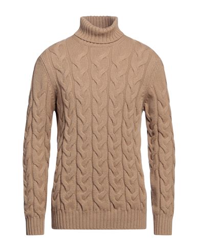 Gran Sasso Man Turtleneck Camel Size 44 Virgin Wool In Beige