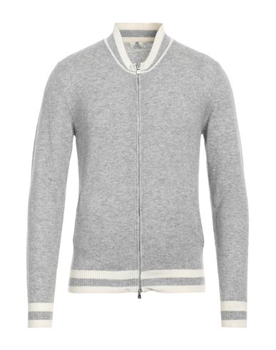 Shop Luigi Borrelli Napoli Man Cardigan Light Grey Size 44 Wool, Cashmere