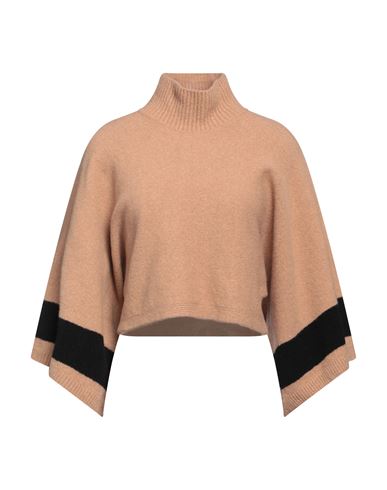 Alpha Studio Woman Turtleneck Camel Size 2 Wool, Polyamide, Cashmere, Elastane In Beige