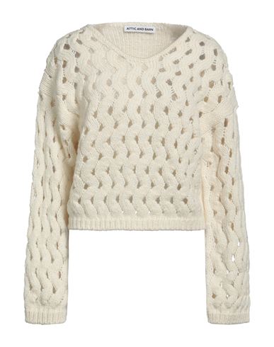 Attic And Barn Woman Sweater Cream Size L Wool, Acrylic, Alpaca Wool In White