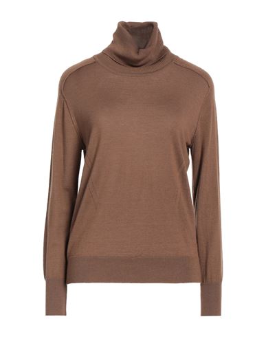 Emma & Gaia Woman Turtleneck Brown Size 8 Merino Wool