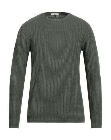 Shop Paolo Pecora Man Sweater Military Green Size M Cotton