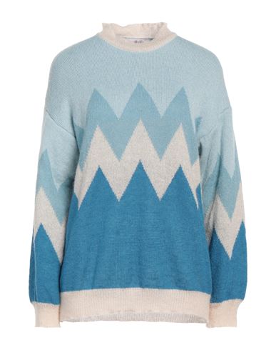 Connor & Blake Woman Sweater Sky Blue Size M Acrylic, Nylon, Mohair Wool