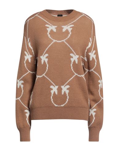 Shop Pinko Woman Sweater Camel Size L Acrylic, Alpaca Wool, Wool In Beige
