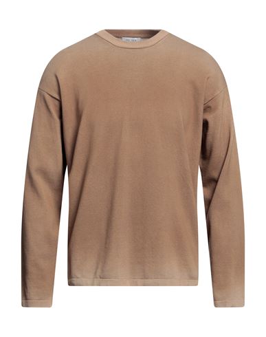 Shop Reyer Man Sweater Camel Size 44 Cotton In Beige