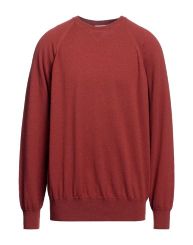 Kangra Cashmere Kangra Man Sweater Rust Size 46 Wool In Red