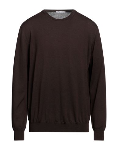 Kangra Man Sweater Dark Brown Size 46 Merino Wool