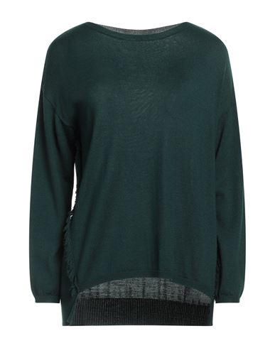 Caractere Caractère Woman Sweater Dark Green Size L Polyacrylic, Virgin Wool