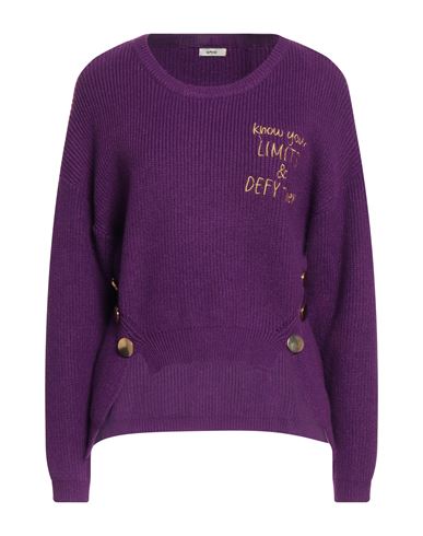 Don't Miss Your Dreams Woman Sweater Purple Size M Viscose, Pbt - Polybutylene Terephthalate, Nylon
