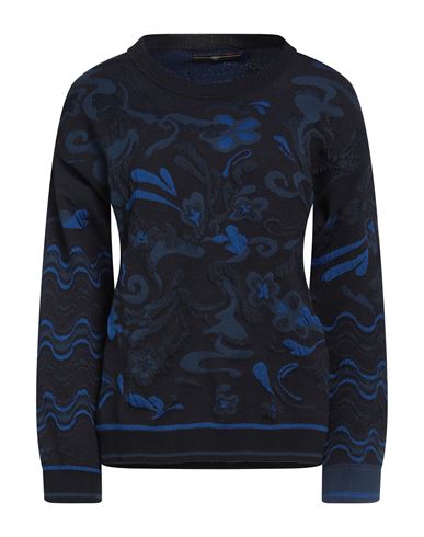 High Woman Sweater Midnight Blue Size M Polyester, Cotton, Virgin Wool, Acrylic
