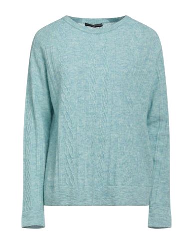 High Woman Sweater Azure Size L Virgin Wool, Nylon In Blue