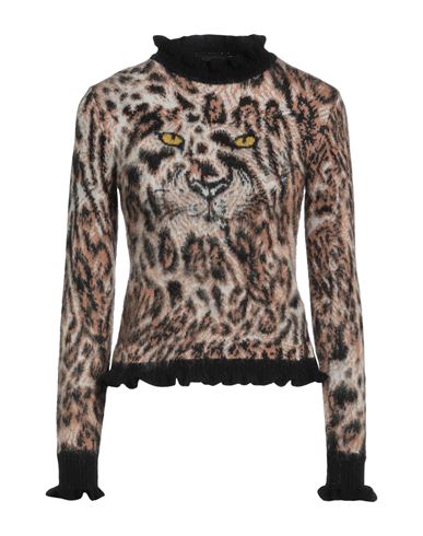 Boutique Moschino Woman Turtleneck Camel Size 12 Acrylic, Polyamide, Mohair Wool, Virgin Wool In Beige