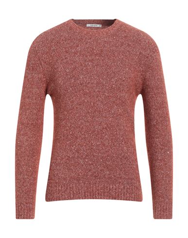 Shop Kangra Man Sweater Rust Size 46 Alpaca Wool, Cotton, Polyamide, Wool, Elastane In Red