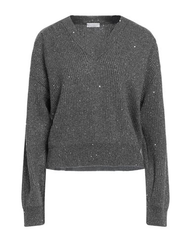 Brunello Cucinelli Woman Sweater Grey Size Xxl Cashmere, Wool, Polyester, Polyamide