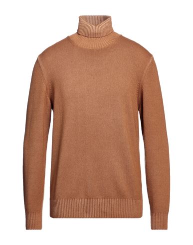FILIPPO DE LAURENTIIS FILIPPO DE LAURENTIIS MAN TURTLENECK BROWN SIZE 42 MERINO WOOL, SILK, CASHMERE