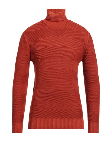Filippo De Laurentiis Man Turtleneck Rust Size 40 Merino Wool In Red