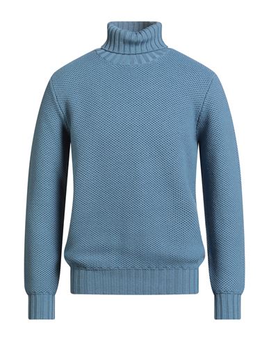 Filippo De Laurentiis Man Turtleneck Slate Blue Size 42 Merino Wool In Blue