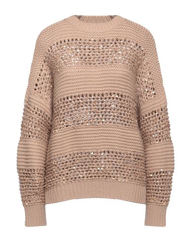 Brunello Cucinelli Woman Sweater Light Brown Size Xl Cashmere In Beige