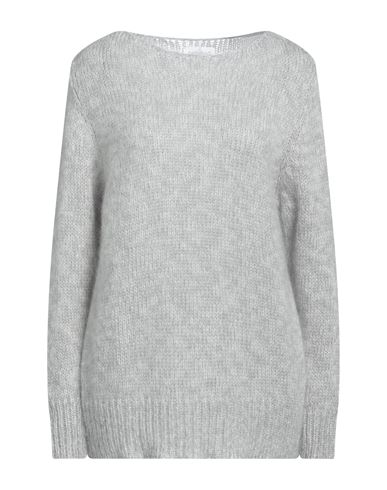 Bellwood Woman Sweater Light Grey Size M Mohair Wool, Polyamide, Merino Wool