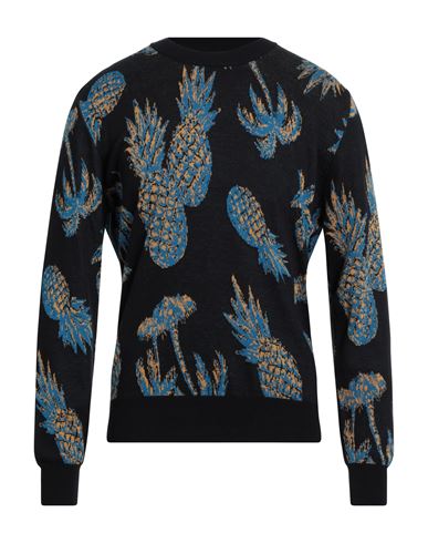 Brooksfield Man Sweater Navy Blue Size 40 Cotton