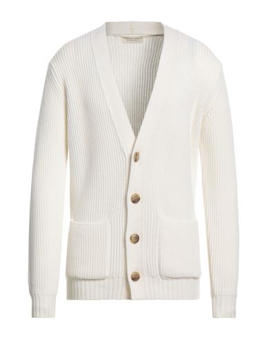 Filippo De Laurentiis Man Cardigan White Size 42 Merino Wool